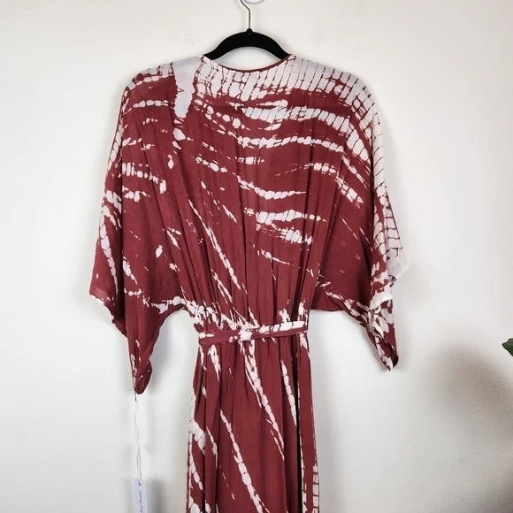 Young Fabulous broke Isla tie dye maxi dress-high low-Burgundy Rose Size S NWT - Picture 7 of 9